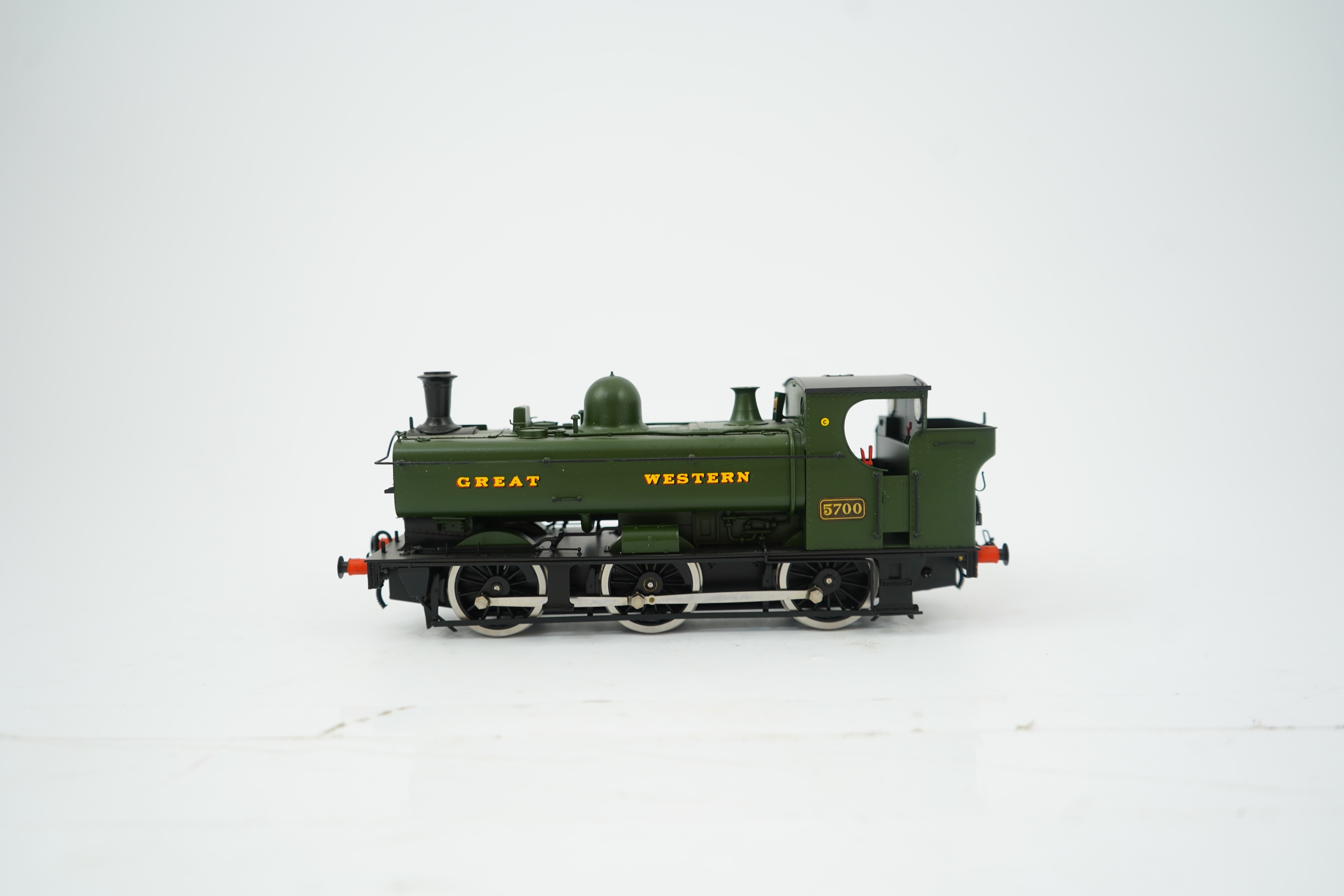 An 0 Gauge Tower Models, Blackpool, made in Sancheng China, model of GWR Class 57xx, 5700, 0-6-0T locomotive, powered for two rail operation.